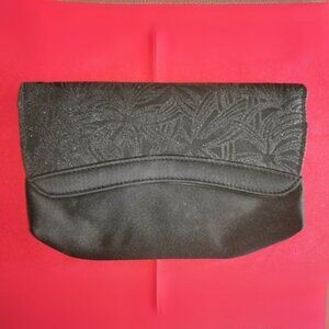 Floral Pattern Clutch Black w/ Shoulder String